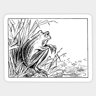 Of Frogs and Feelings, Melancholic Cute Cottagecore Toad, By the Pond, Vintage Aesthetic Sticker